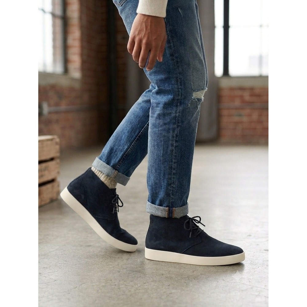 EVERLANE The Desert Boot Suede Chukka Size 7.5 NEW Leather Navy Blue Casual